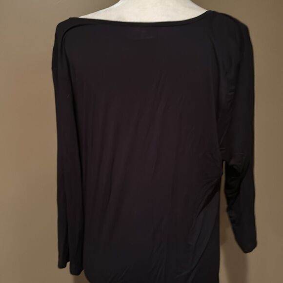 Avenue Black Gathered  Front Top Plus Size 18/20 3/4 Length Sleeves - Picture 4 of 5
